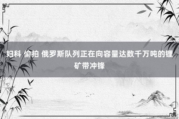 妇科 偷拍 俄罗斯队列正在向容量达数千万吨的锂矿带冲锋